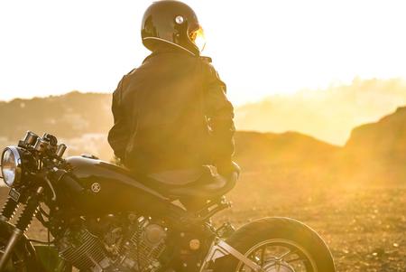 motorcycle sunset