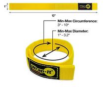 Hook and Loop Strap 12" Yellow Wrap-It Storage for Boat Rope, Hose, Cable