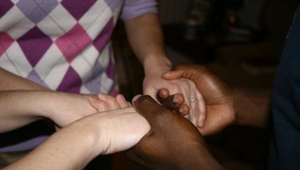 people praying together image