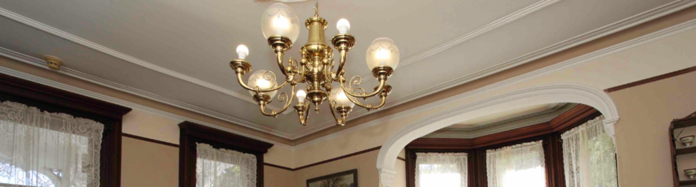 Victorian Light Fixture and Victorian Architectural Details in The Grand Dutchess