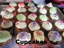 cupcakes, a veriaty of cupcakes with cream cheese frosting