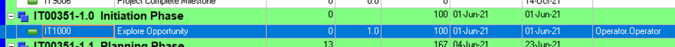 Primavera P6 schedule using top down estimation