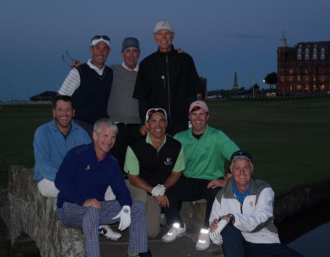 David Forsythe (lower left) & friends at the Old Course, St. Andrews, Scotland