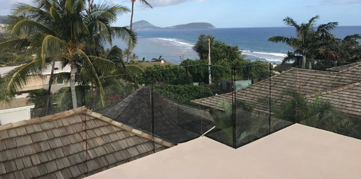 glass railing Hawaii, glass railing Honolulu, glass railing for deck Hawaii, Aluminum Glass Railing, Glass Rail System