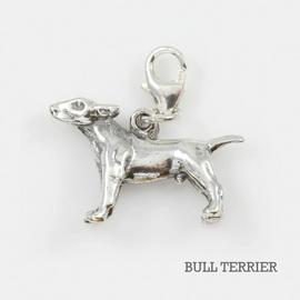 Bull Terrier Charm 3-d Solid Sterling Silver