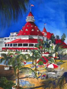 Hotel Del Coronado, Tracy Harris Watercolor Artist, Limited Edition Giclee Available