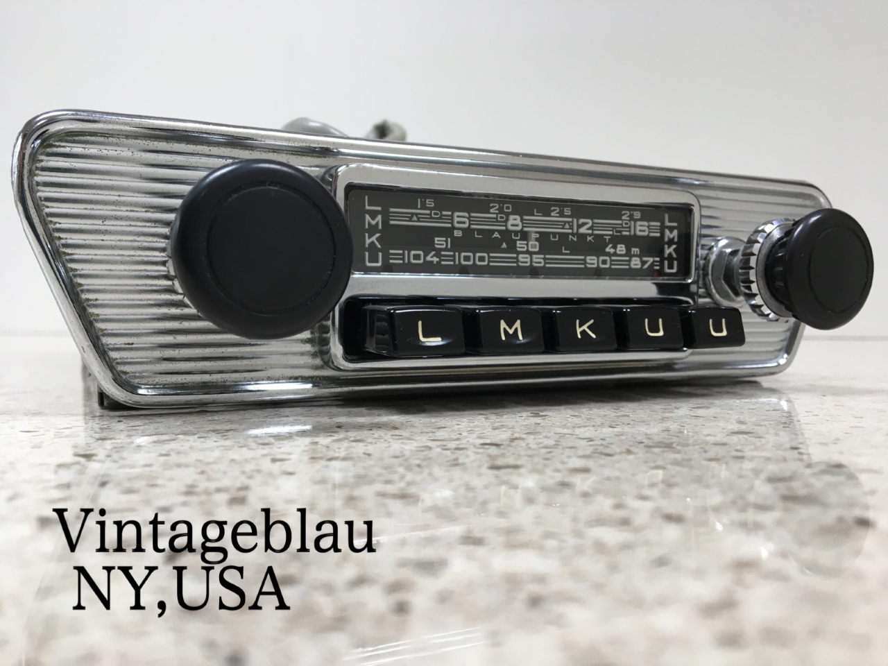 BLAUPUNKT FRANKFURT Vintage Pinstripe/Chrome Classic Car FM Radio MERCEDES  JAGUAR ASTON PORSCHE