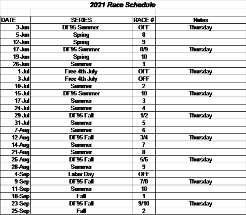 Racing Events & Schedule