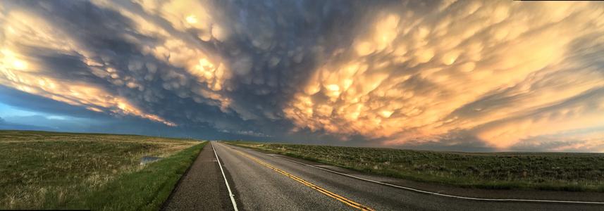 Mammatus storm clouds in Colorado during tour.