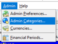 Go to Admin tab in Primavera P6 and the Admin Categories