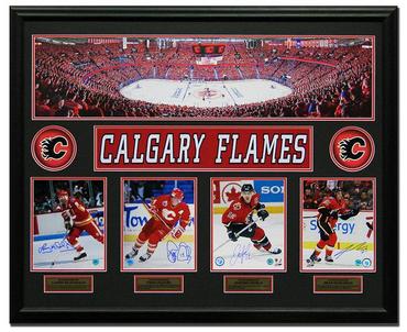 AJ Sports  Jarome Iginla Signed Calgary Flames Uniform Graphic 26x32 Frame