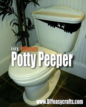 DIY Halloween Potty Peeper Toilet decoration. www.DIYeasycrafts.com