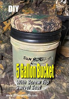 DIY Swivel Seat 5 Gallon Bucket with easy access screw top dry storage