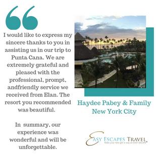 Easy Escapes Travel: Client Vacation Experiences & Testimonials