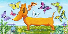 cartoon dachsund, cute dog, Ian Turner Artist