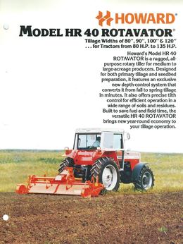Howard Rotavator Model HR40 Brochure