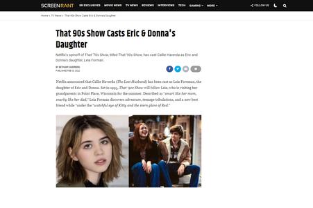 'That '90s Show' Casts Eric & Donna's Daughter