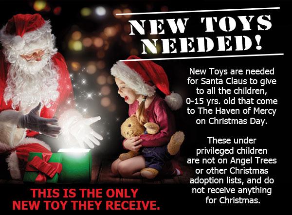 Donating toys at store christmas