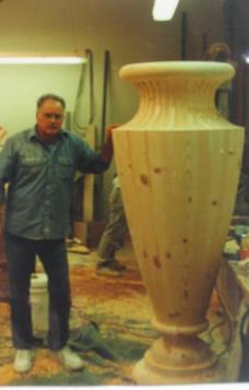 custom wood turned large pedestal