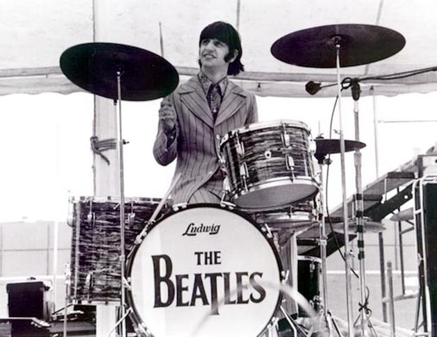 Repro Adhesive Decal Set for Bass Drum Reso Head The Beatles Early Logo 