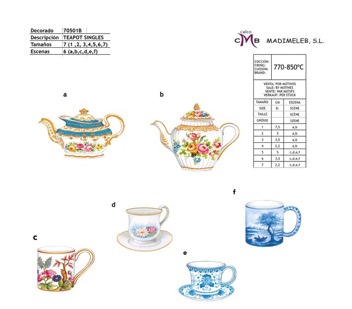 Teapot Ceramic decals by Calcodecal