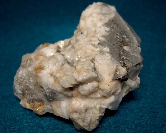 fluorescing Calcite, Chalcopyrite, Leadhills, South Lanarkshire, Strathclyde (Lanarkshire), Scotland, United Kingdom, ex R.Eisenman "Highland Rock"
