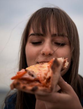 Eating Wood Fired Pizza