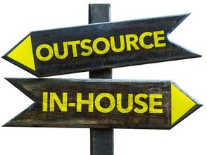 outsourcing vs in-house cleaning sign