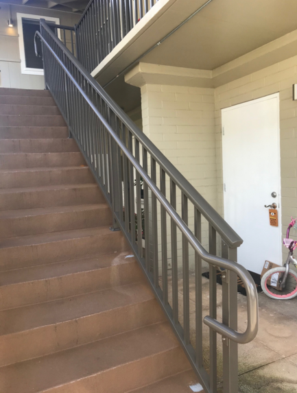 commercial railing for stair, stair railing, aluminum stair railing, aluminum stair railing Honolulu