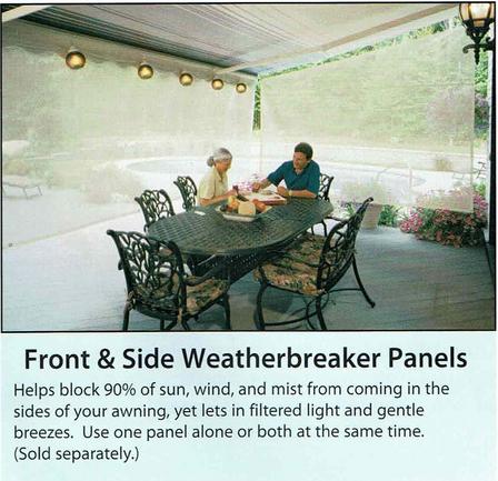 SunSetter Weatherbreaker Panel options.