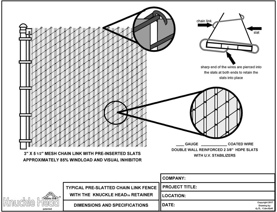 chain link fence,knuckle head, C & M Fence