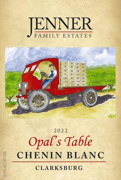 Jenner Family Estates 2022 Opal's Table Chenin blanc label