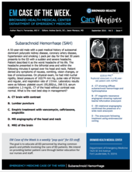 Raul Fernandez, SAH, Subarachnoid Hemorrhage