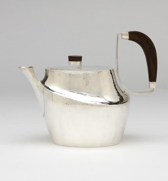 Sterling silver teapot with rosewood handle