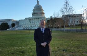 Craig Lawrence in front of Capitol Hill in Washington