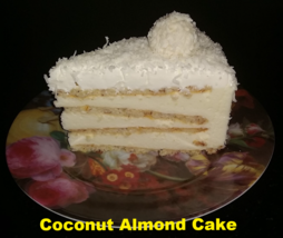 Coconut almond cake, very light and delicious cake with Raffaello candies