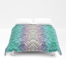 pretty mermaid scales duvet cover