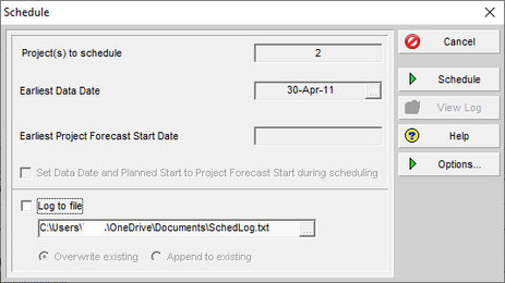 Primavera P6 version 20.12 each project can use a separate status date