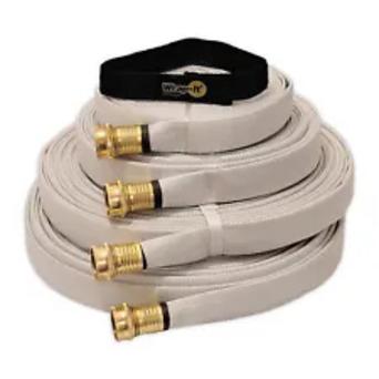 Wild-land Fire Hose, Single Jacket, 3/4in.x25-100 ft., WHITE, 250psi, Garden Thread