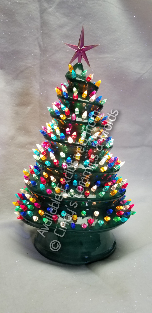 VTG Ceramic Christmas Tree 18” ATLANTIC MOLD Rare Ice Cream Cone