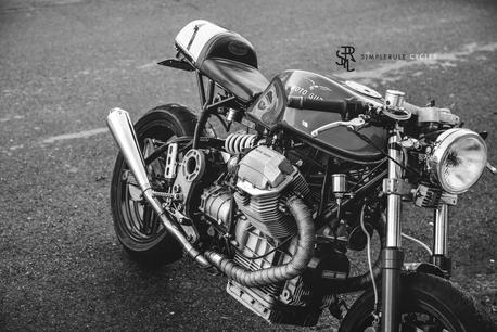custom motorcycle work black and white