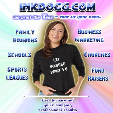 Order your custom screen printed t-shirts for school, church or family reunion.