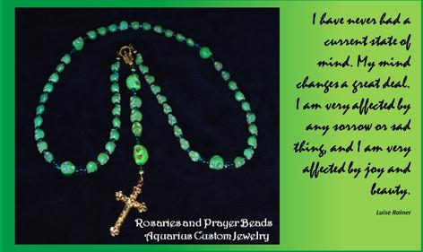 Luise Rainer; Green rosary; sorrow