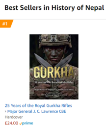 Amazon best selling book on Gurkhas - 29 December 2019