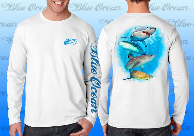 Ocean Surface Sea Foam Background Performance Fishing Shirts