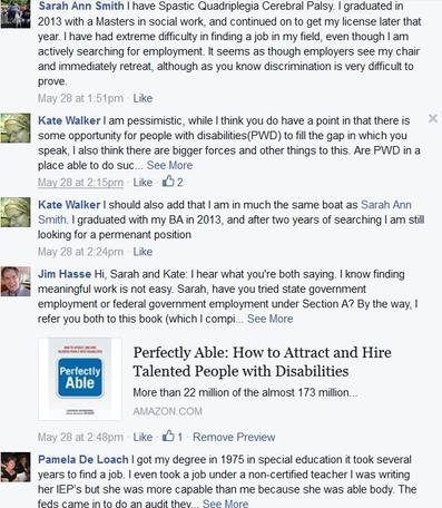 Facebook Discussion about disability's edge.