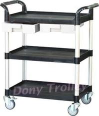 3 shelf food cart manufacturer with plastic drawer
