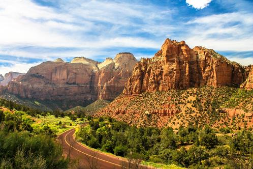 winding road through the desert southwestern USA