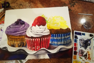 Cupcakes, Tracy Harris Watercolor