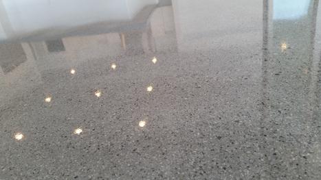 Concrete flooring with exposed aggregate